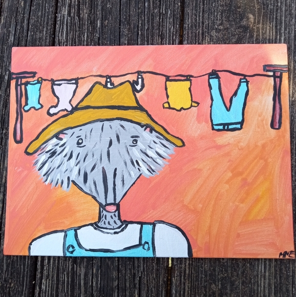 Original Folk Art Painting Possum - Picture 5 of 6